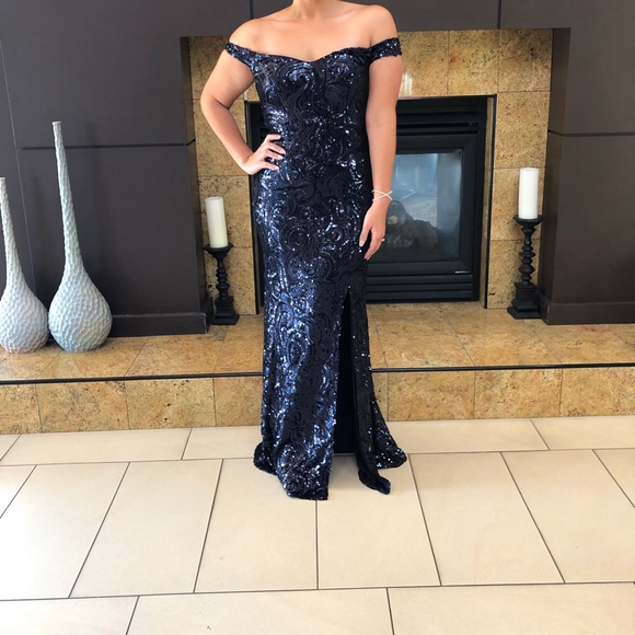 nightway off the shoulder dress